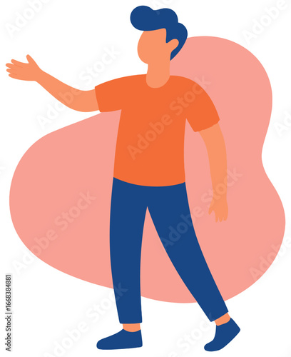Dynamic welcoming gesture vector - greetings, handshake, friendly interaction concept