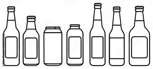 Craft beer varieties vector: diverse beverage containers for oktoberfest celebrations