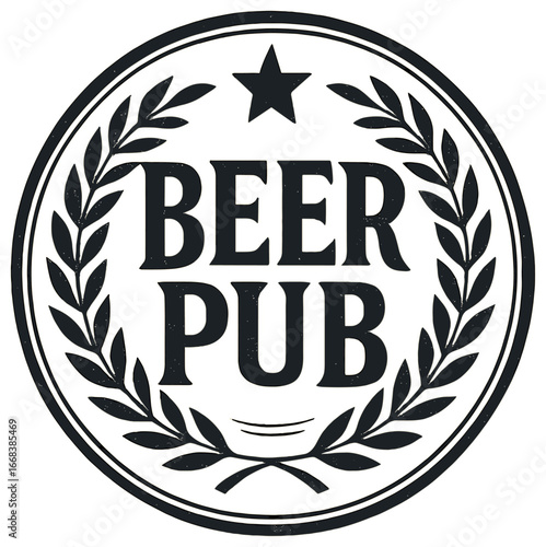 Retro beer badge vector design for pub or brewery logos - classic vintage emblem elements