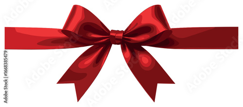 Elegant red ribbon design vector for holidays, gift wrap, decorations, and celebrations