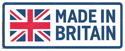 Made in britain emblem vector: british made symbol, uk manufacturing icon for national products