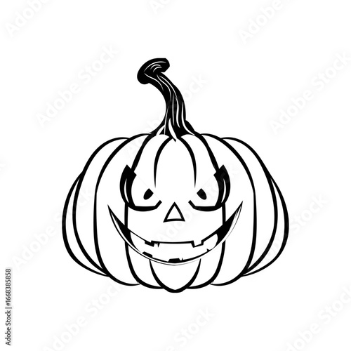 Smiling Jack-o'-lantern Spooky Halloween Pumpkin Silhouette