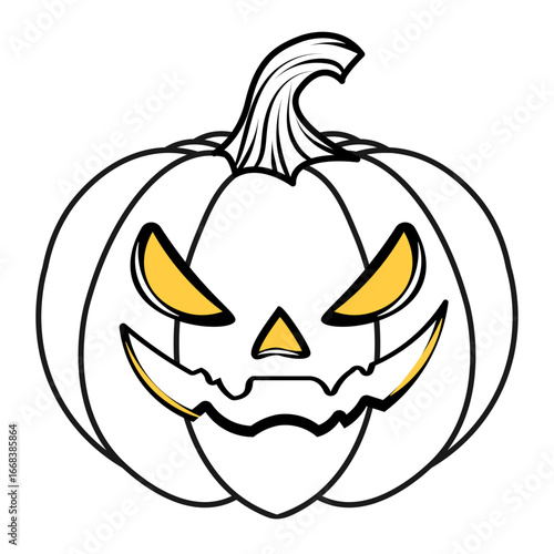 Spooky Jack-o'-Lantern with Glowing Eyes for Halloween