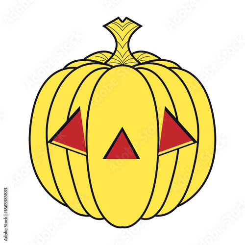 Jack-o'-Lantern with triangular eyes and stem