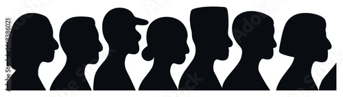 Diverse silhouettes vector: celebrating unity and diversity in human figures