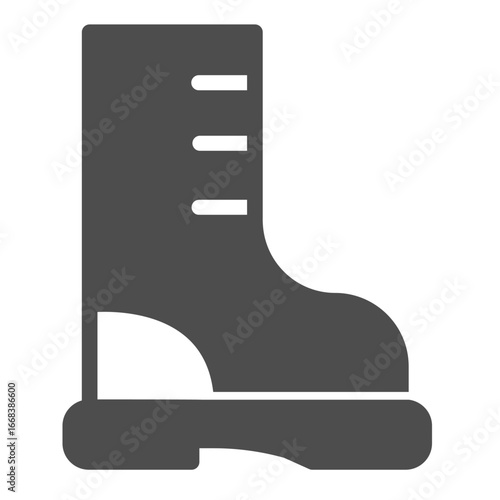 Tarpaulin boot solid icon, spring season concept. Vector graphics. Rubber boot footwear, gardening sign on white background, glyph style icon for mobile or web design.