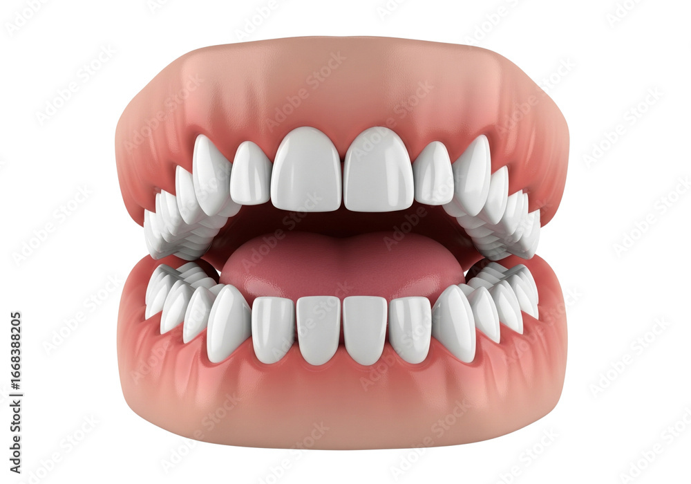 Fototapeta premium Perfect Healthy Human Teeth and Gums Anatomy 3D Model