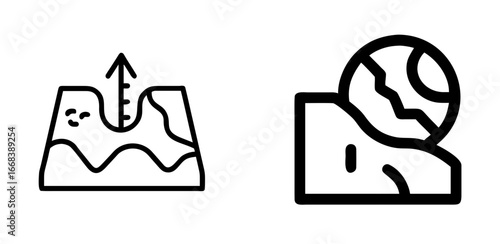 Geology Icon for Earth Science, Rocks, Minerals, Exploration, and Research