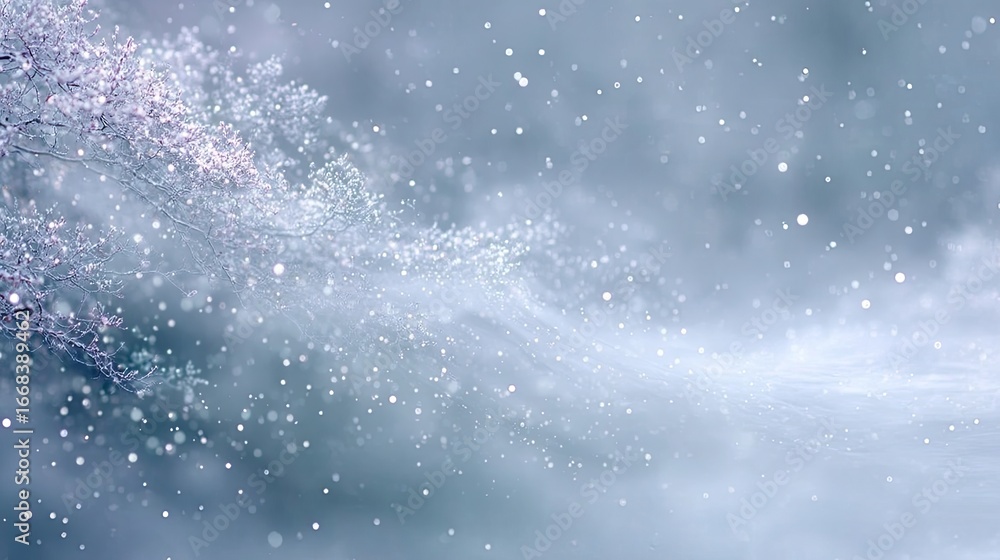 Obraz premium Soft Blur of Animated Particles Winter Background