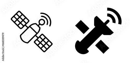 Satellite Icon for Space, Communication, GPS, Navigation, and Technology