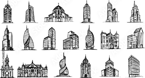 set of building icon