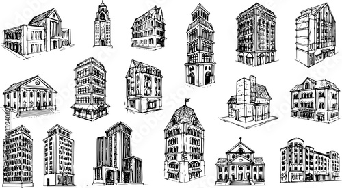 set of building icon