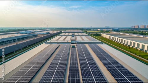 Wallpaper Mural Solar panel rooftop climate change policy action for renewable energy technology and sustainable development in urban cityscape environment Torontodigital.ca