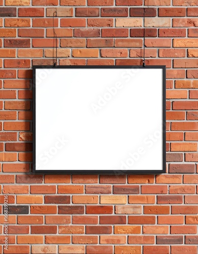 Wallpaper Mural Blank framed poster on brick wall Torontodigital.ca