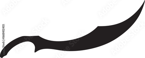 combat sickle silhouette isolated on white