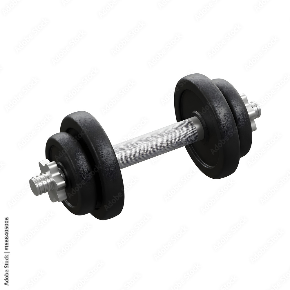 Fototapeta premium Isolated Black Dumbbell for Fitness Exercise and Weight Training