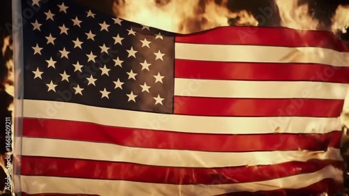 US flag burning