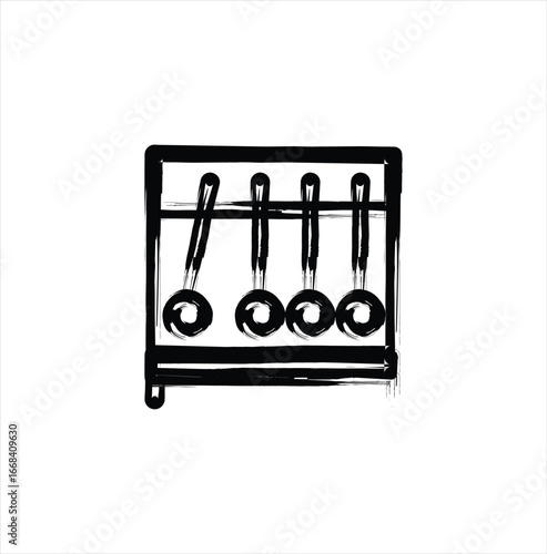 Pendulum Icon Brush Stroke Stock Illustration