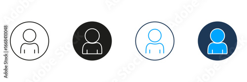 User Profile Avatar Line And Solid Icon Set. User Identification And Account Representation Symbol Collection. Personal Profile And Online Identity Icons. Isolated Vector Illustration
