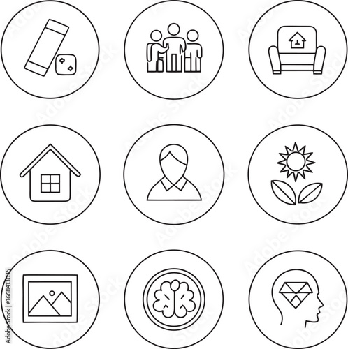 Diverse Line Icons for Modern Concepts