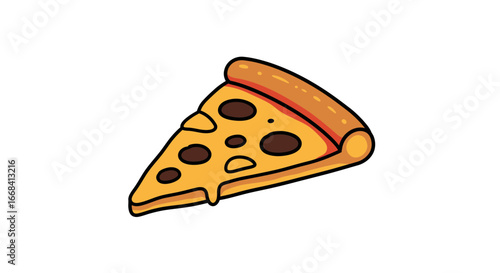 Delicious pizza slice food pepperoni cheese italian cuisine tasty vector illustration graphic design on transparent background