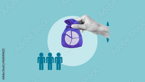Foto Profit sharing, Market share and shareholders rights as financial concept