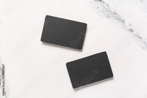 Blank black business cards ...