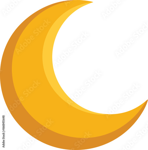 Golden crescent moon vector illustration scalable graphic for celestial and night sky designs