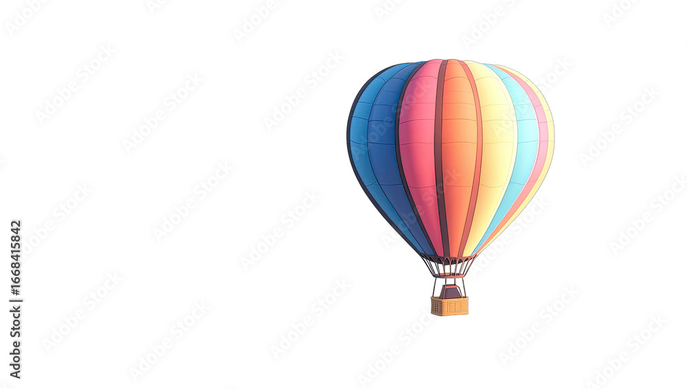 Fototapeta premium Colorful hot air balloon against black background