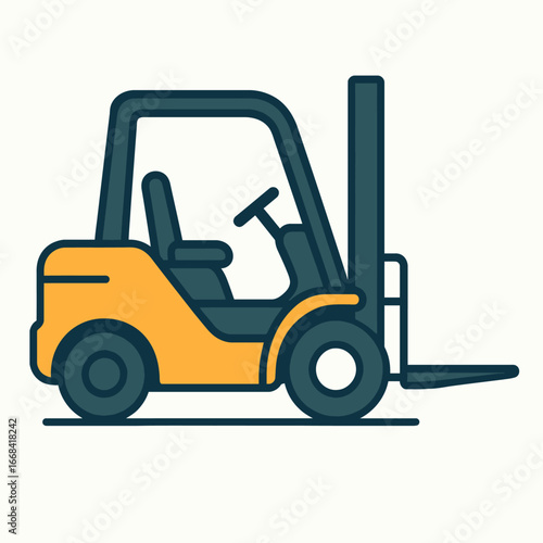 vector yellow forklift
