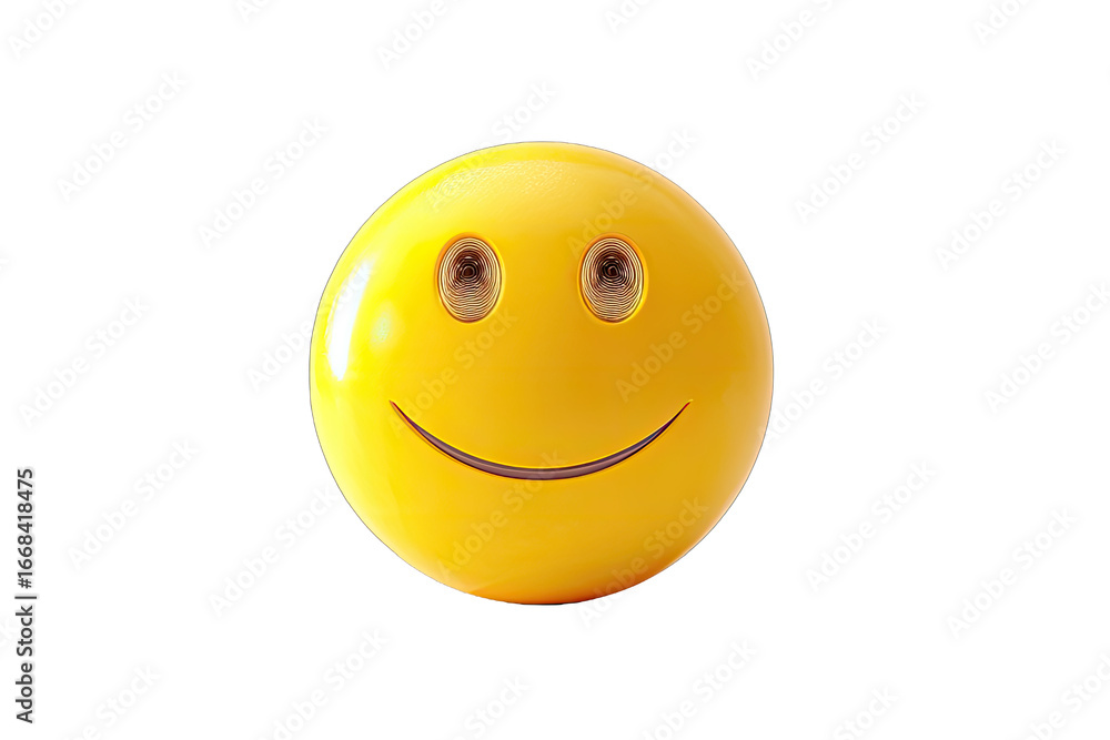 Fototapeta premium Smiling emoticon, glossy yellow