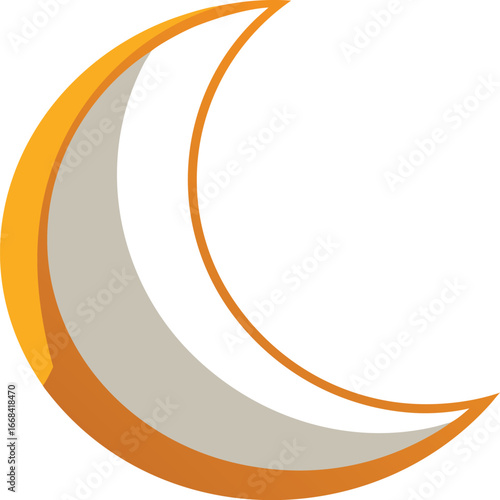 Crescent moon vector illustration glowing outline celestial body scalable graphic for design projects