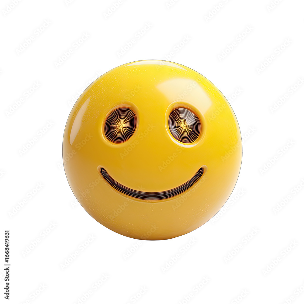 Fototapeta premium 3D Yellow Smiley Face