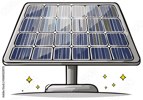 Illustration of Solar Panel for Clean Renewable Energy Generation and Sustainability