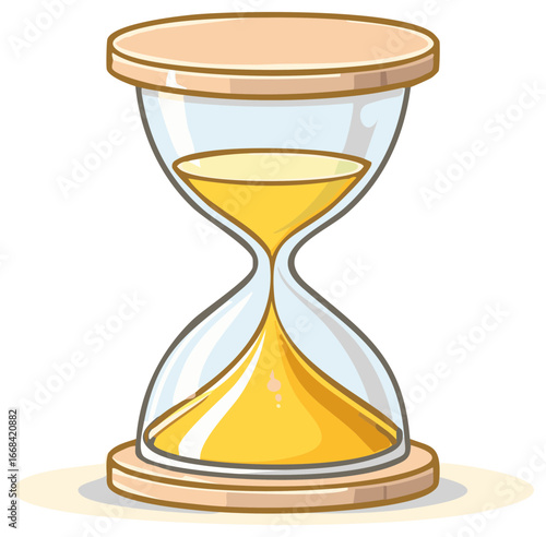 Hourglass with flowing sand, illustrating the passage of time, workflow, and deadline