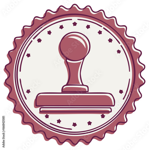 Decorative Stamp Design Illustration, Authentication Graphic, Certification Decoration