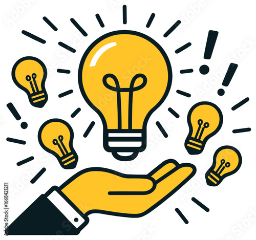 Bright idea vector: concept of innovation and creativity for inspirational designs