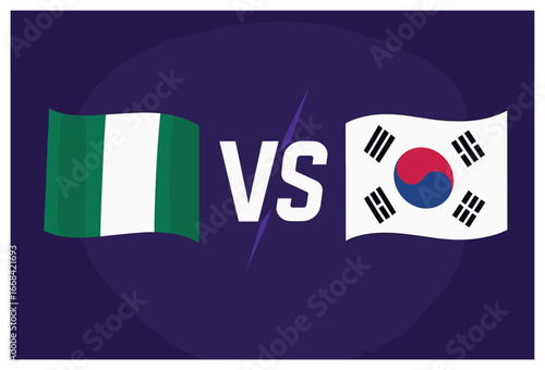Nigerian vs korean flags vector: cultural symbolism and international relations concept