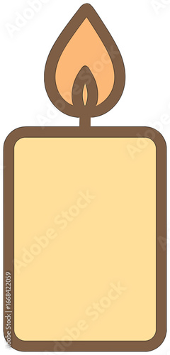 Candle vector illustration for holiday celebrations: peaceful, simple candlelight icon