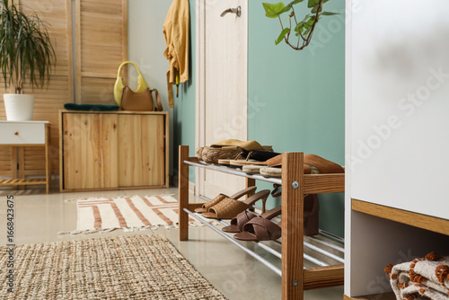 Modern home entryway interi...