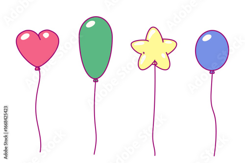 vector cartoon balloons isolated on transparent background. 
