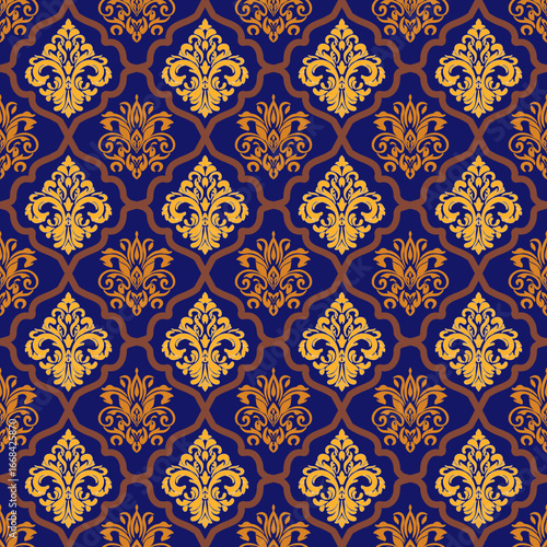 Royal pattern seamless background with golden fleur de lis motifs luxury royal pattern vector illustration elegant royal pattern baroque decorative design