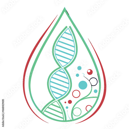 water drop vector illustration with DNA