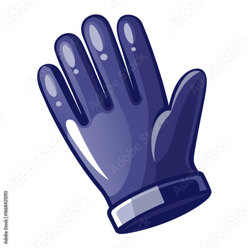Glossy navy blue glove vector design with subtle shine