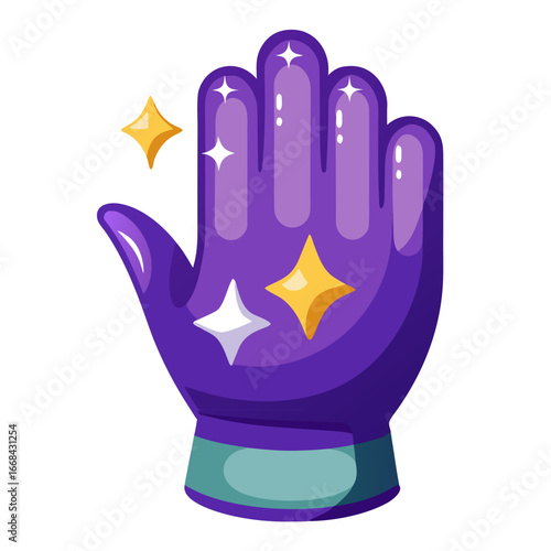Glossy indigo hand glove vector design