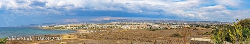 Panorama of the city of Paphos (Cyprus) taken from the site of the Archaeological Park.