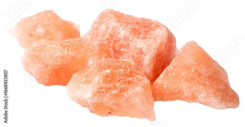 Himalayan Pink Salt isolated on white background.