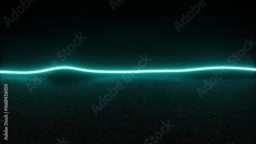 Wallpaper Mural Dynamic teal neon light wave against a dark textured background perfect for abstract art Torontodigital.ca