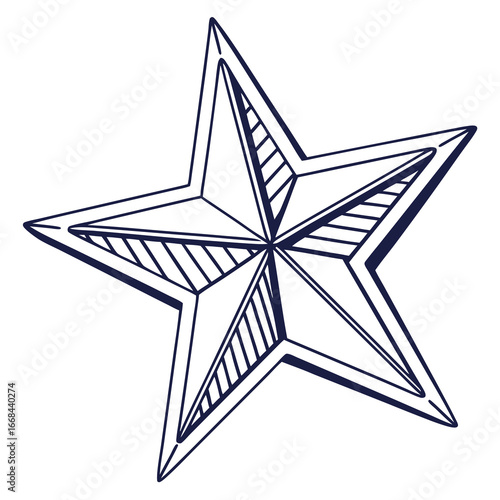 Bild auf Leinwand Illustration of a fivepointed star