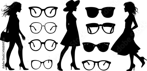 Cat Eye and Vintage Glasses Icon Collection